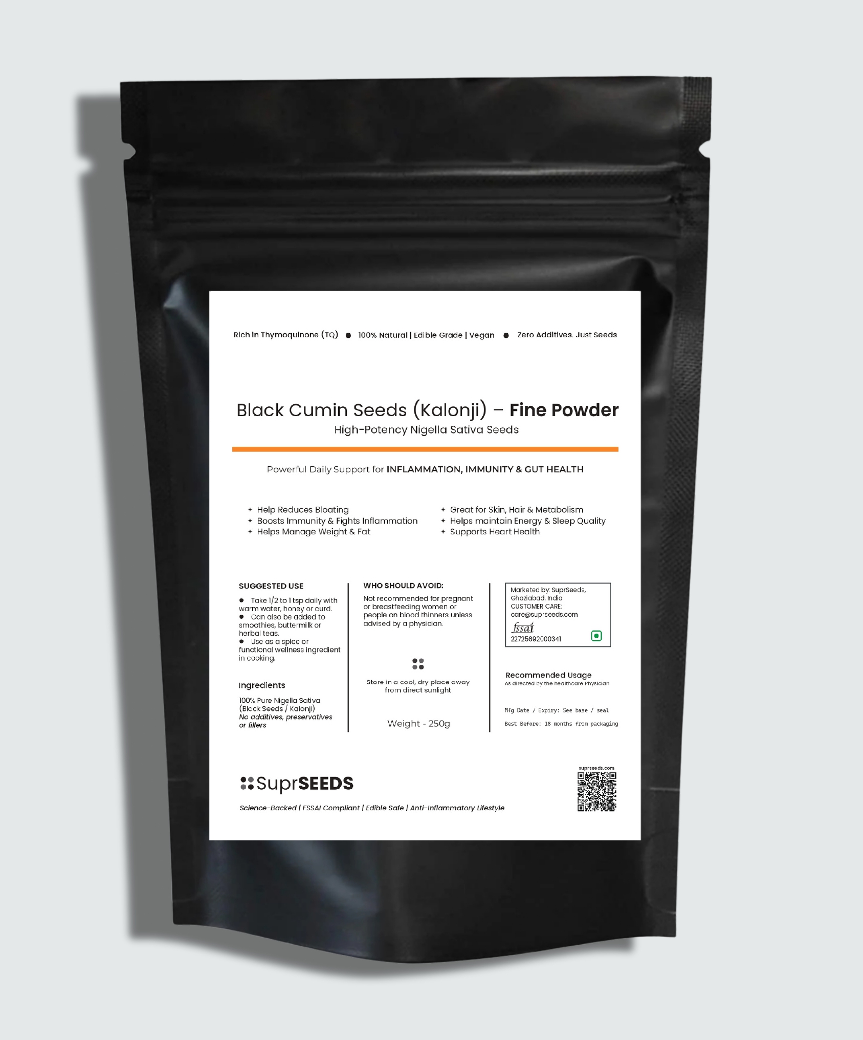 Black Cumin Seeds (Kalonji) - Fine Powder